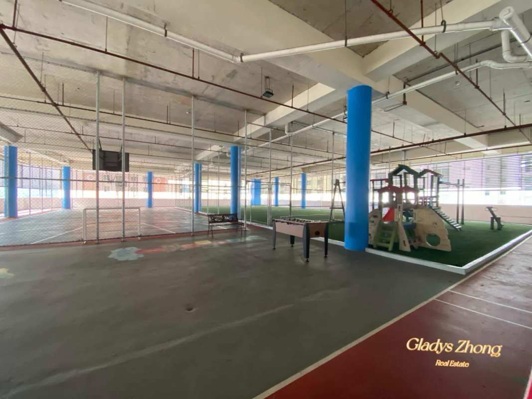 Indoor recreation space with sports court children's playground foosball table PH Pacific Hills Panama