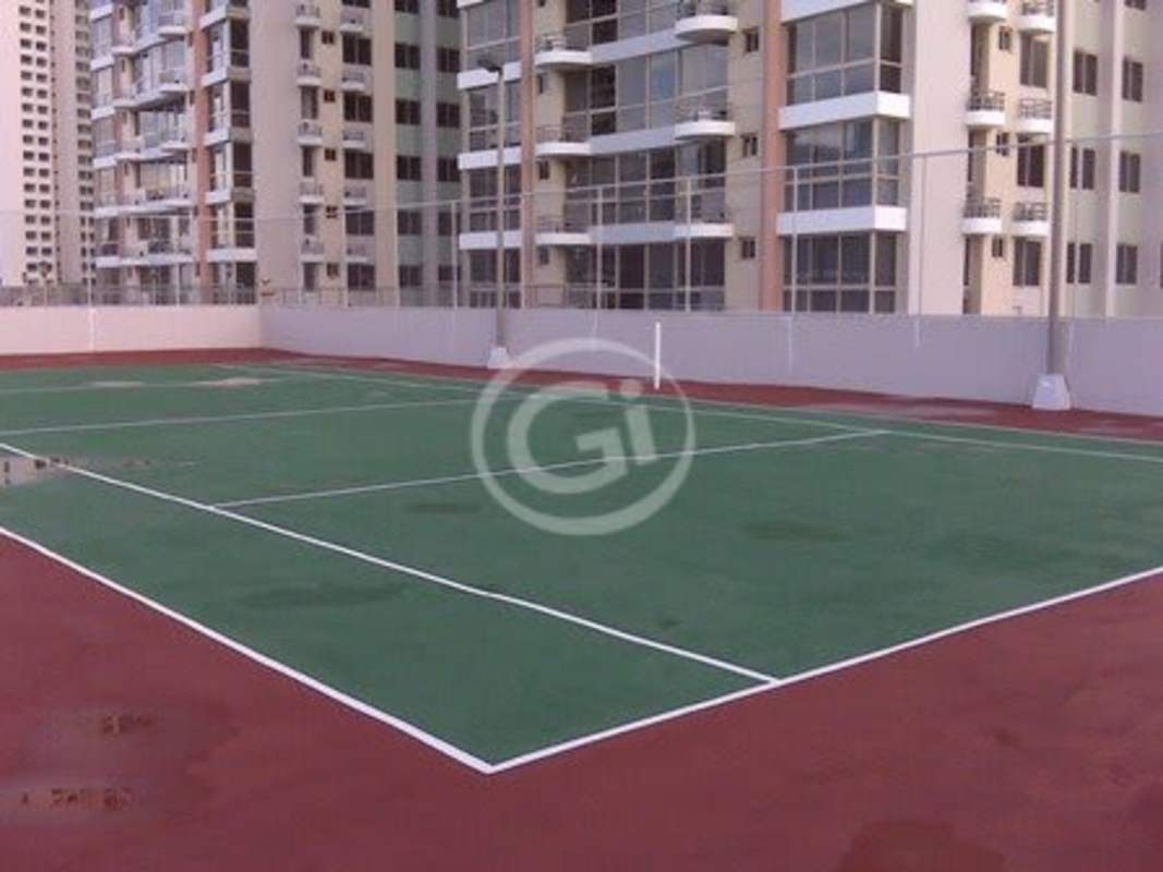 Bright living room with ceramic tile floors and balcony access, ocean view, PH San Francisco Bay Panama City