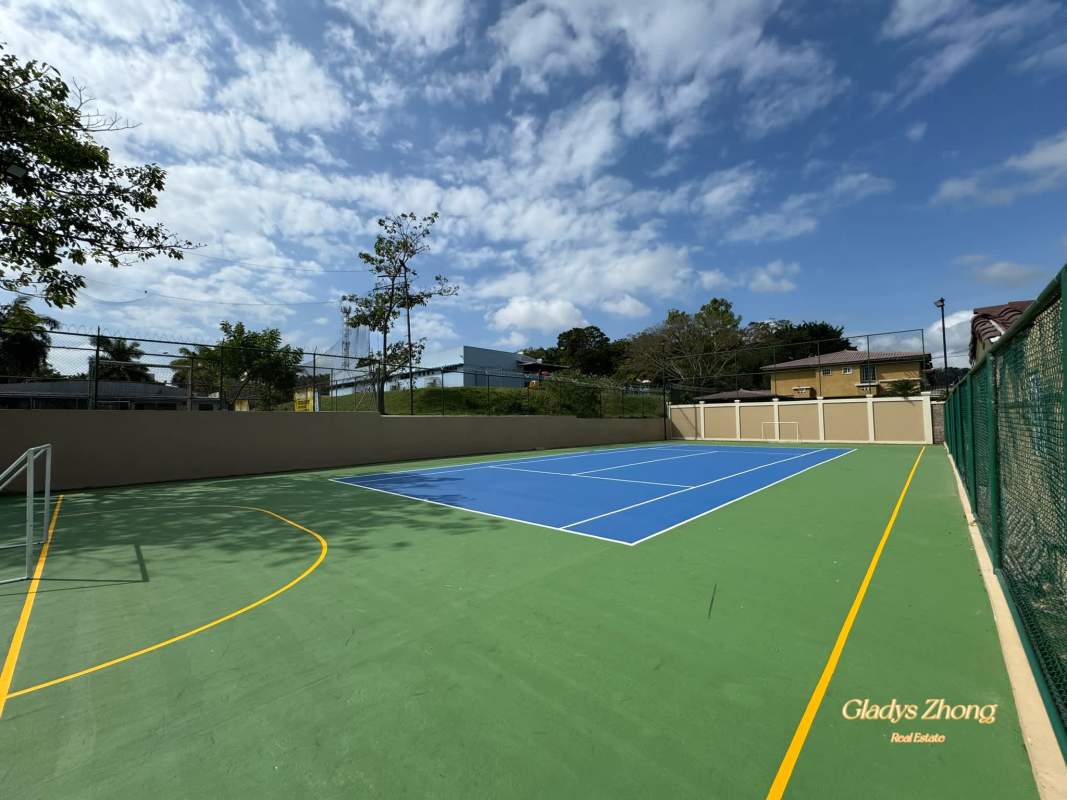 Playground with colorful slides near pool PH Dorado Lakes Condado del Rey Panama