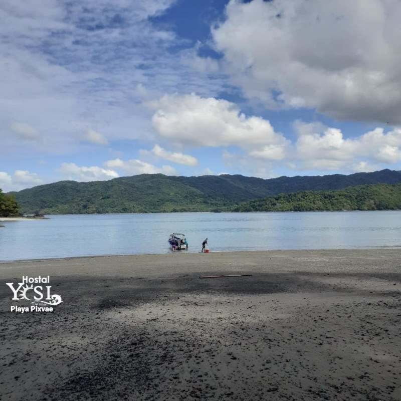 Aerial shot of exclusive private island property for sale with beaches in Panama Pacific coast