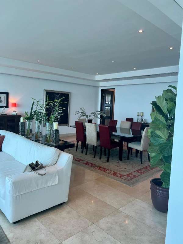 Elegant contemporary open-plan living-dining with sea views PH Ten Tower Costa del Este