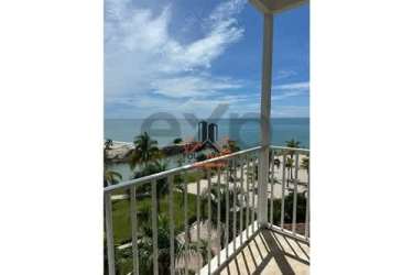 View from balcony across Pacific Ocean coastline in Buenaventura, Panama