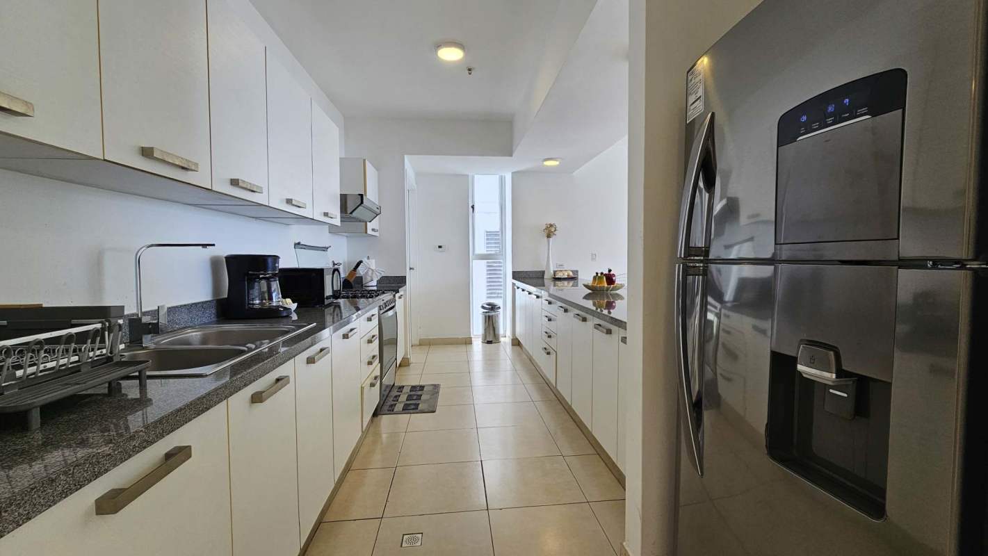 Large balcony with glass rail offering panoramic ocean views PH Waters on the Bay Panama