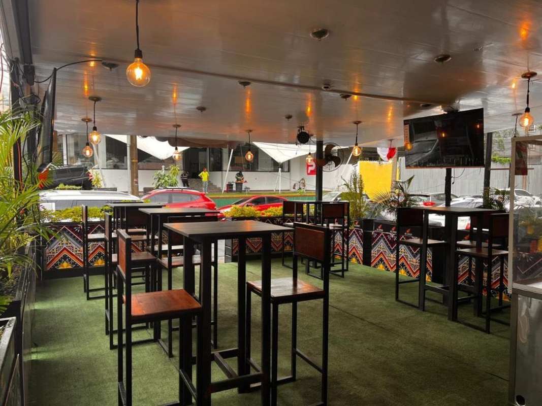 Sheltered outdoor dining with city view restaurant for sale Obarrio Panama