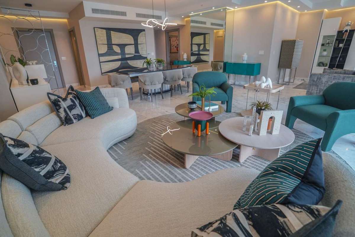 Modern luxury bathroom marble countertops PH Regalia Costa del Este luxury apartment