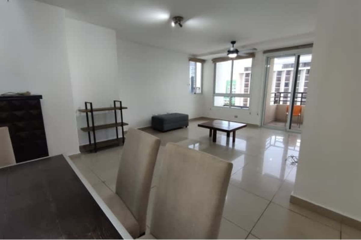 Spacious furnished living and dining area with balcony in PH San Francisco Bay Panama