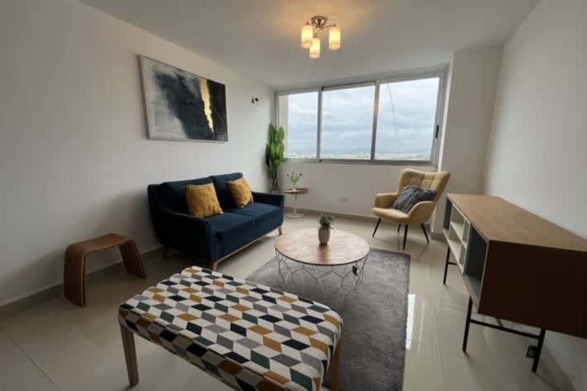 Bright living area with large window open layout PH Calidonia Panama City