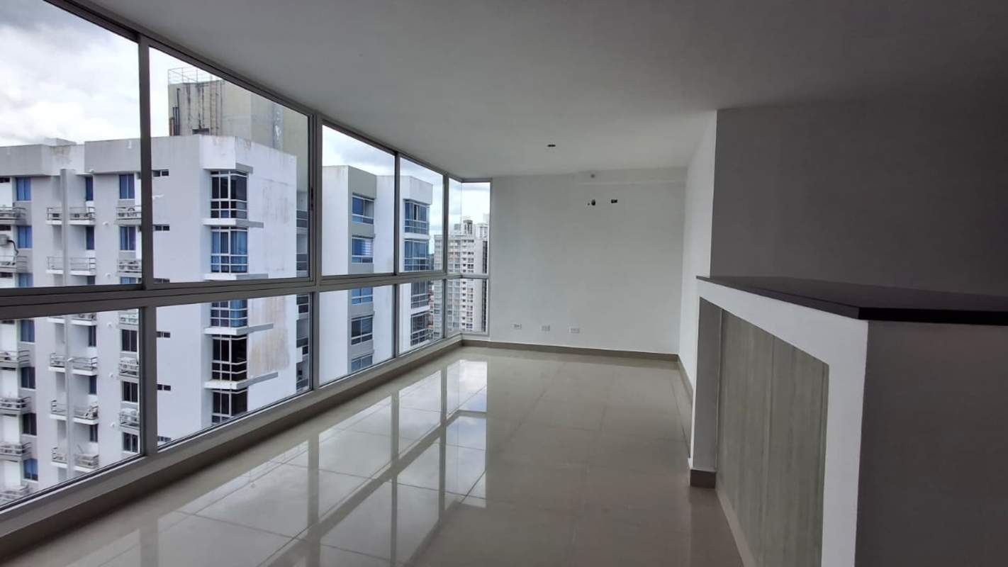 Empty bedroom with large window and closet in PH Coral Tower Panama