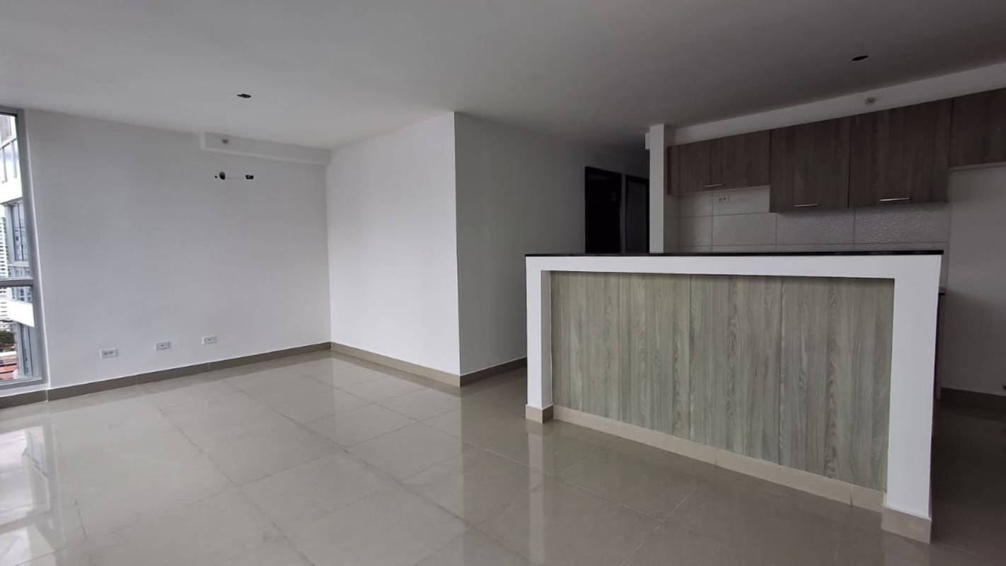 Living dining space with open kitchen in PH Coral Tower Carrasquilla Panama