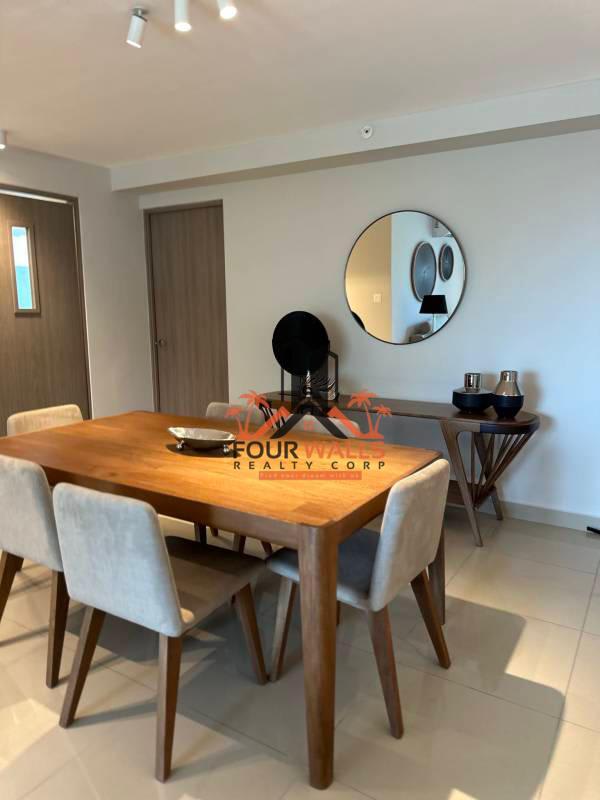 Master bedroom with ceramic tile floor and large window in PH Villa de la Fuente Panama City