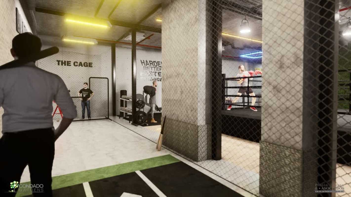 Recreation room with pool table city view floor-to-ceiling windows Condado del Rey Panama