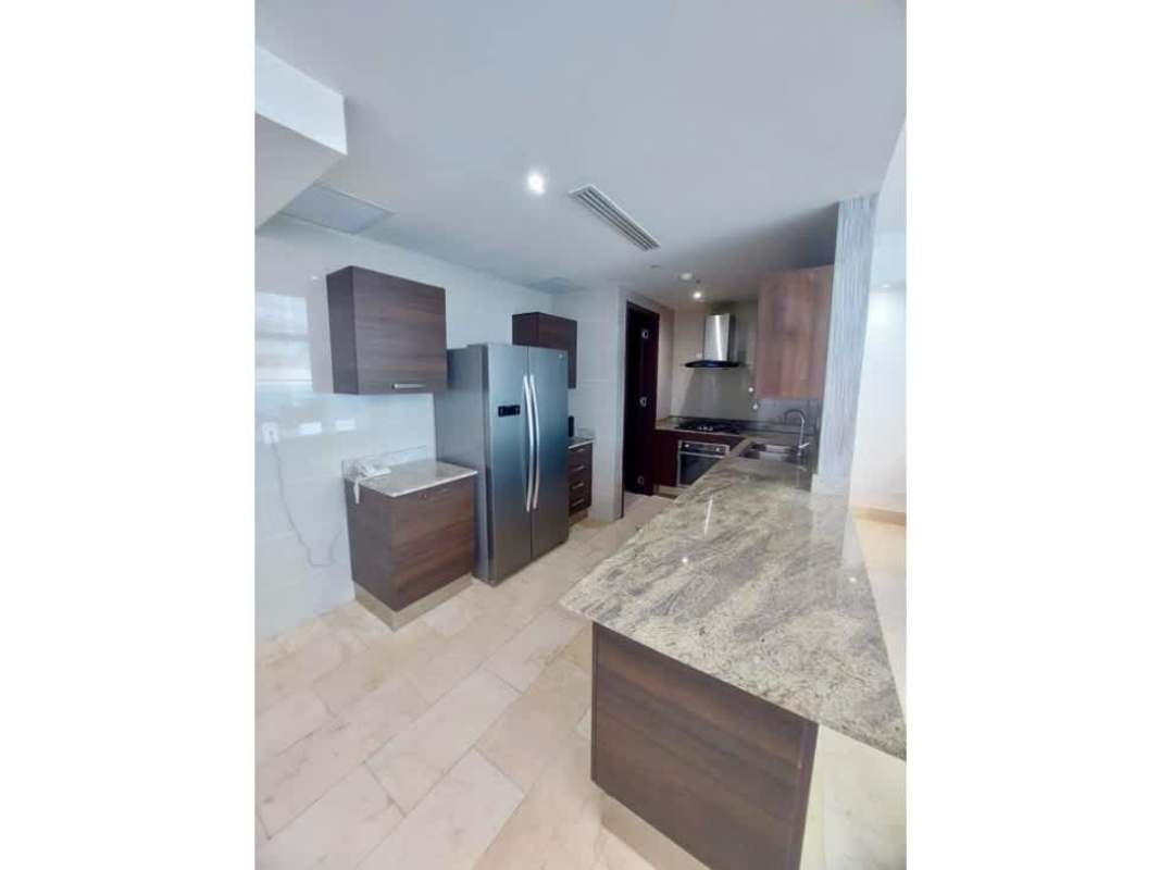 Sleek kitchen with granite countertops and stainless appliances in PH Ocean Club Punta Pacifica