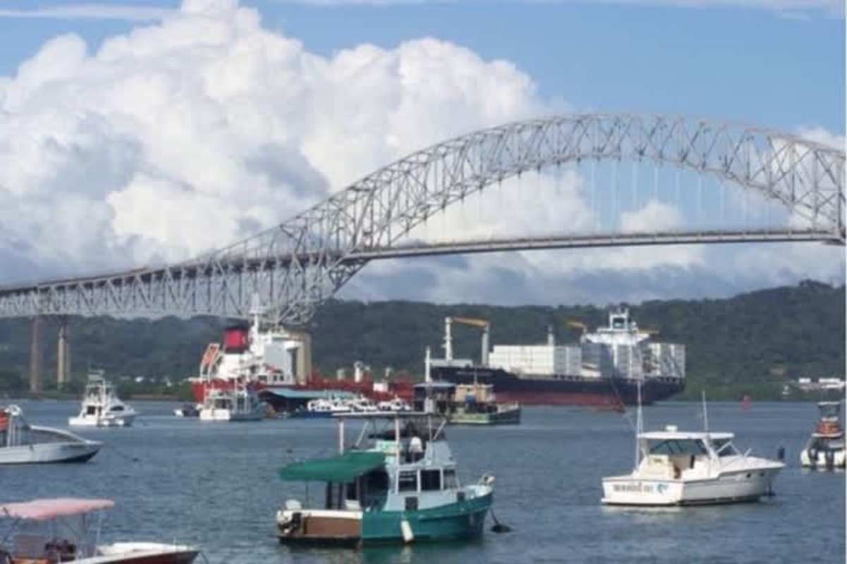View of Panama Canal entrance and bridge from PH Bahía del Amador Amador Causeway Panama