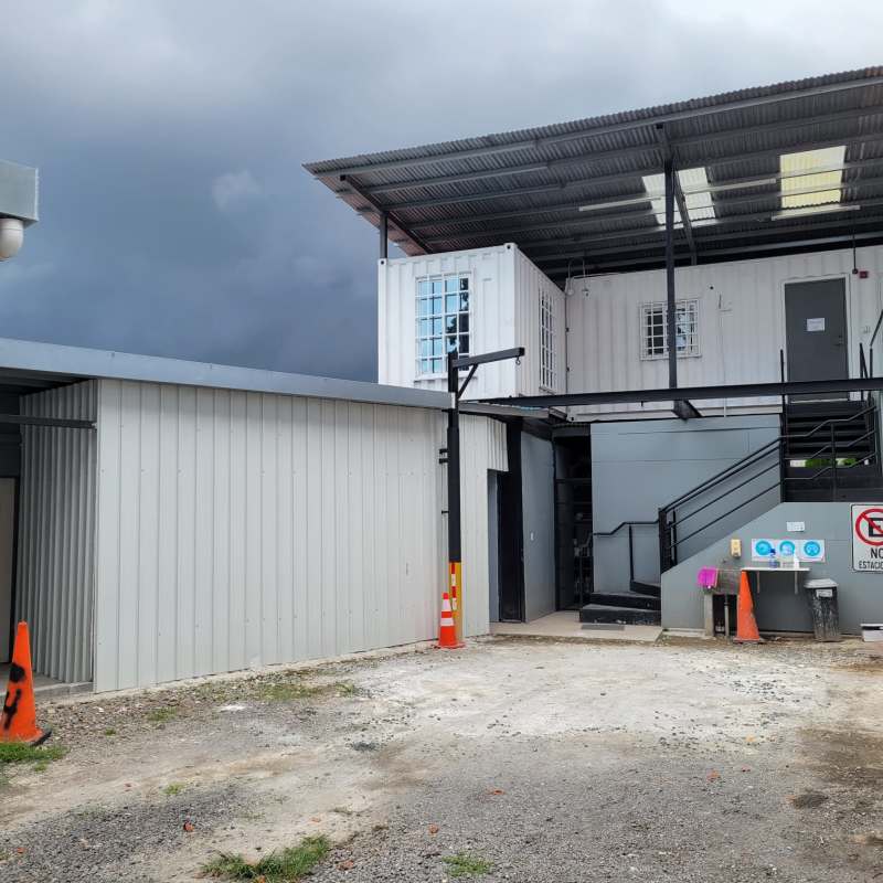 Modern minimalist office with small kitchenette in La Loma area 12 de Octubre Panama City