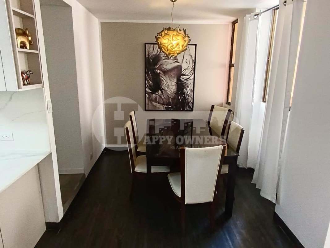 Dining area with large window, pendant light, marble counter PH Torres del Rey Hato Pintado Panama