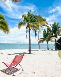 Aerial view of lake with golf course and nature trails at Buenaventura Panama