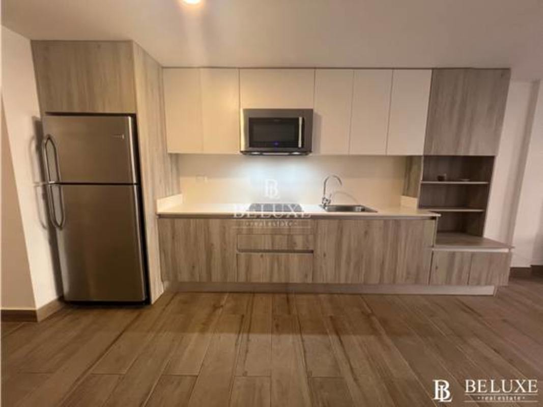 Loft style mezzanine bedroom with air conditioning, modern minimalist decor in Casco Viejo Panama