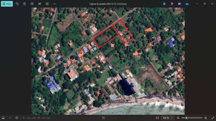 Coastal beachfront land outlined aerial Playa Nueva Gorgona Panama beach area