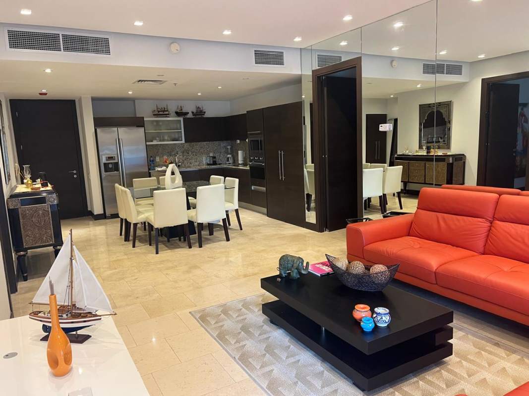 Modern open kitchen with granite countertops and appliances Ocean Club JW Marriott Panama