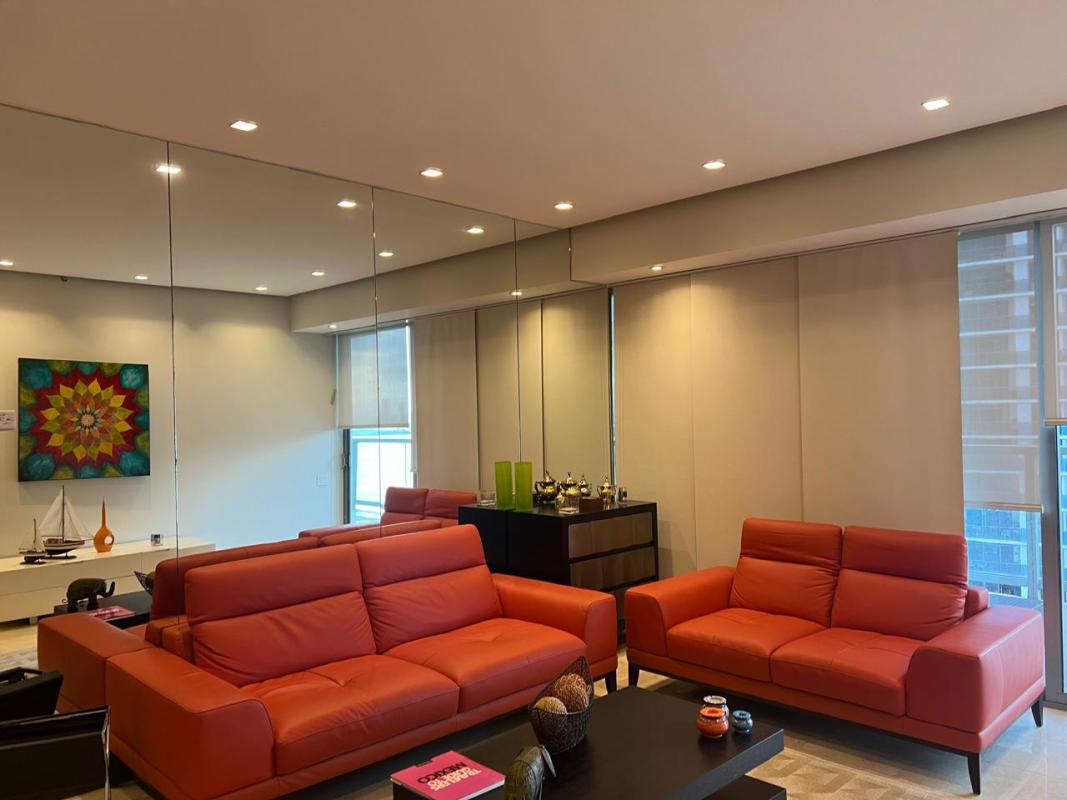 Large master bedroom with ensuite bathroom at Ocean Club JW Marriott Panama City