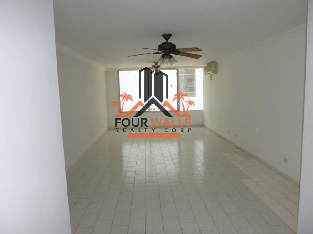 Spacious living dining area with tiled floors opening to balcony in PH Ocean View San Francisco Panama