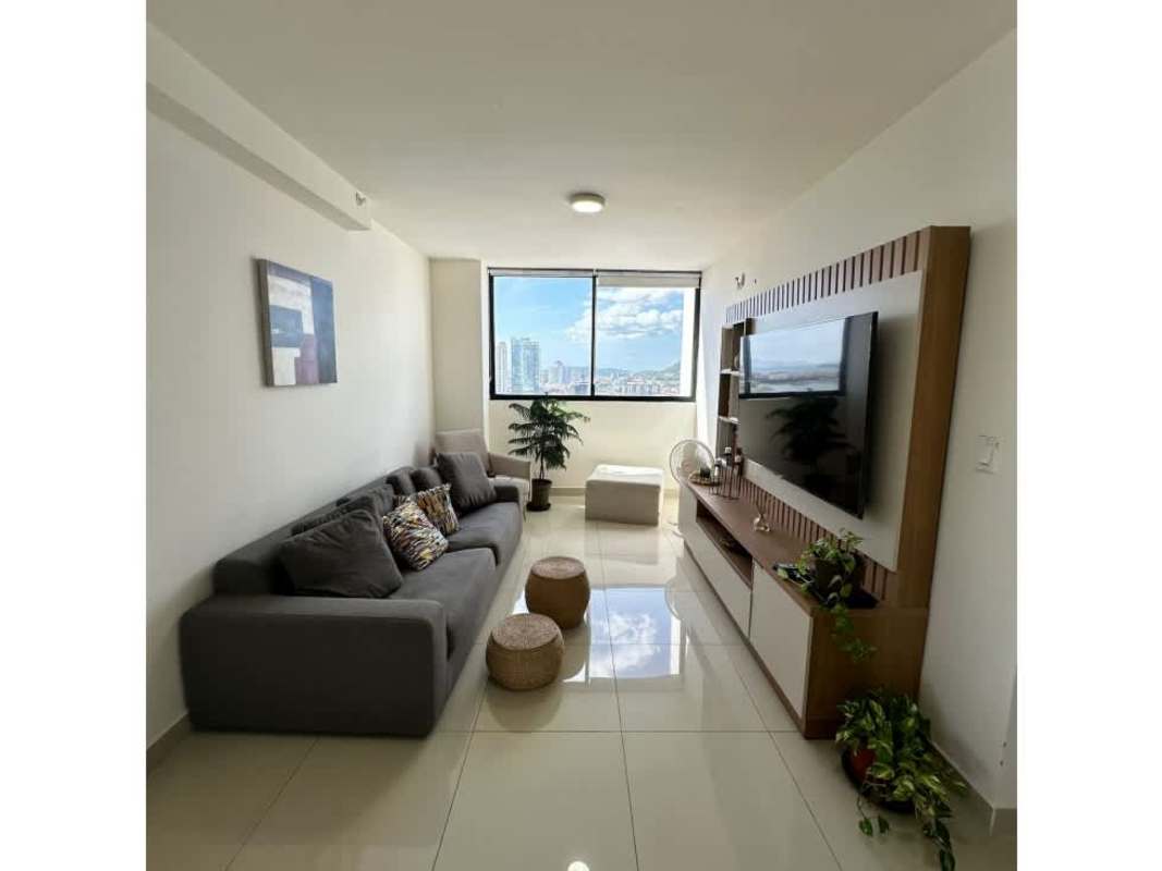 Modern bedroom large window city view PH Balboa Bay Panama City Panama