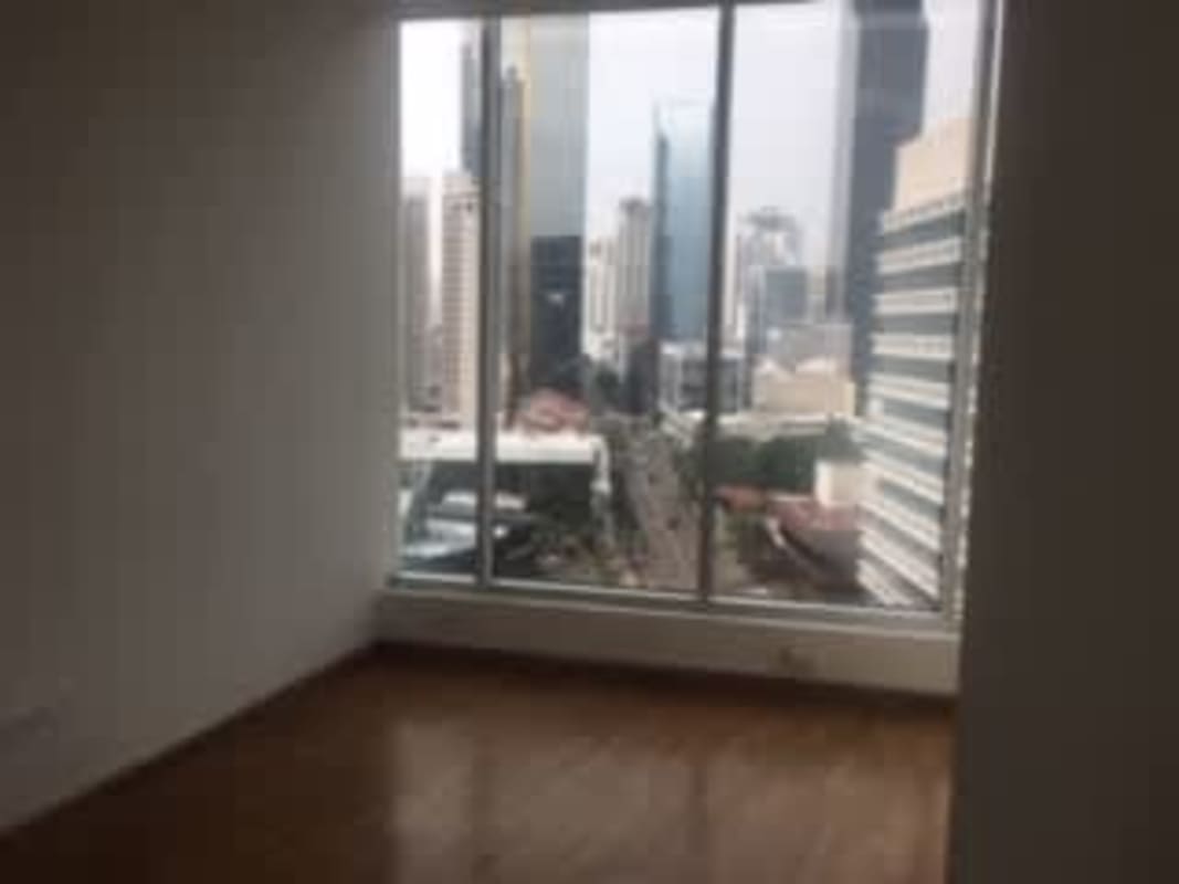 Interior corridor of commercial tower Torre Banesco in Panama City