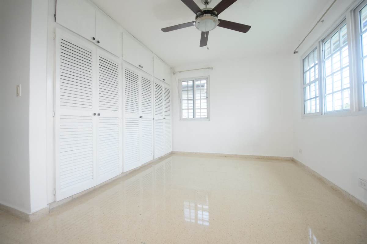 Modern renovated bathroom with walk-in shower in duplex house El Dorado Panama