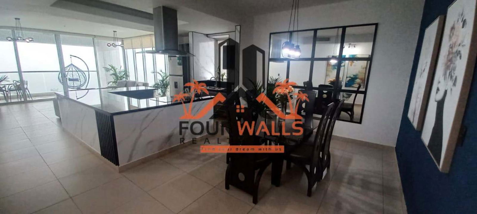 Master bedroom with ocean view windows in PH Rivage Tower Panama City