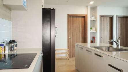 Bedroom minimalist style wood closet window Royal Palm Panama rental