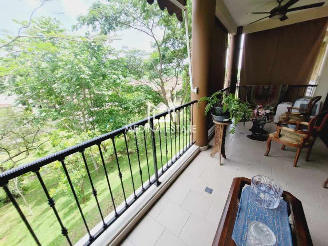 Terrace balcony overlooking lush greenery Embassy Club Clayton Panama