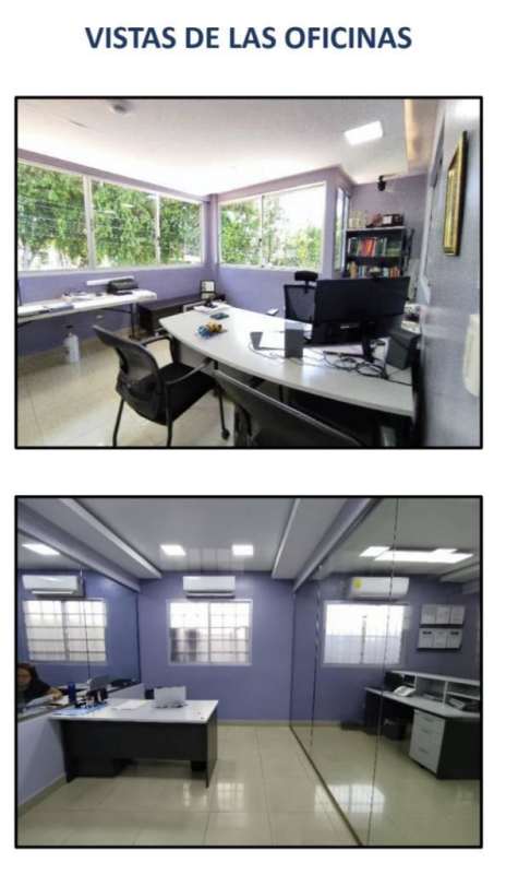 Modern commercial office space with glass wall, AC units, tiled floors in Betania Panama