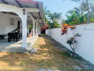 Lush tropical gardens with hammock and patio in Nueva Gorgona Panama