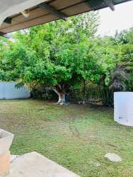 Large backyard with mature tree, fence, and water tank Nueva Gorgona Panama