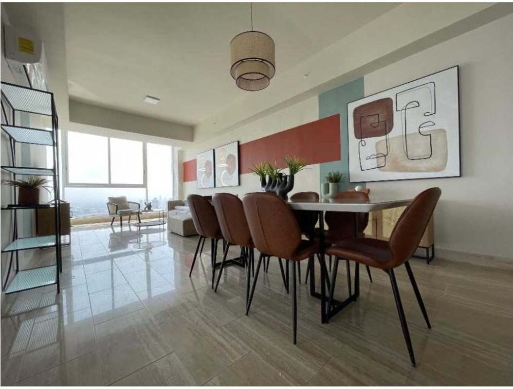 Cozy furnished secondary bedroom with sea views in luxury apartment PH The Regent Panama City.