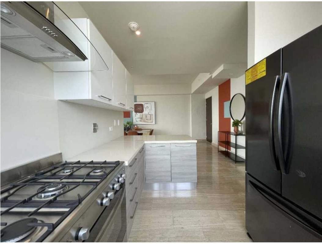 Modern clubhouse spaces with lounges, pool, gym at PH The Regent Costa del Este Panama.