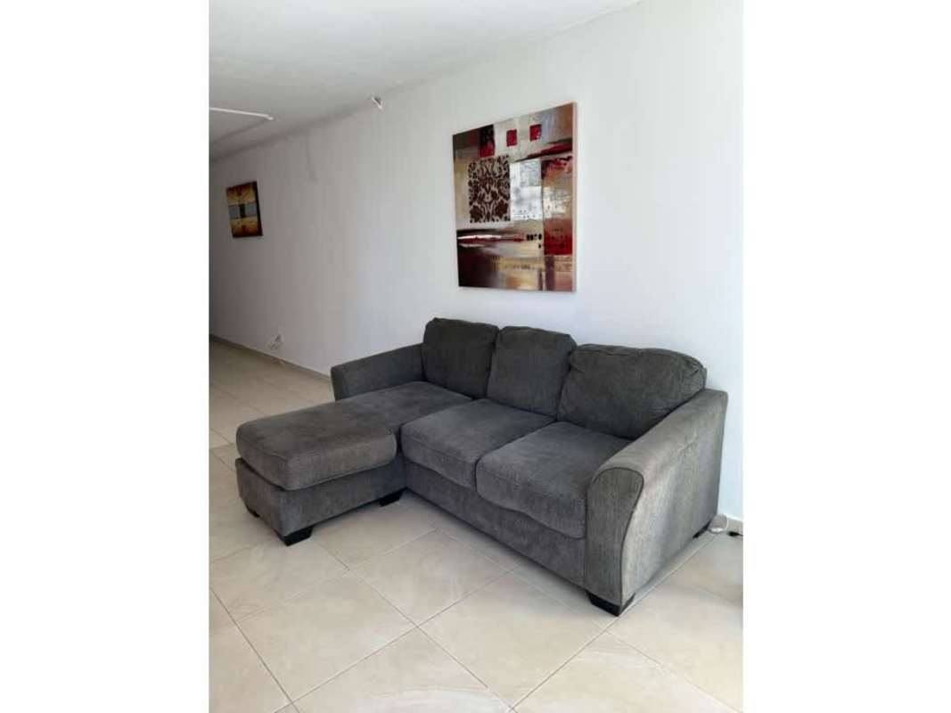 Balcony with city skyline and Pacific Ocean views Royal Pacific rental Panama