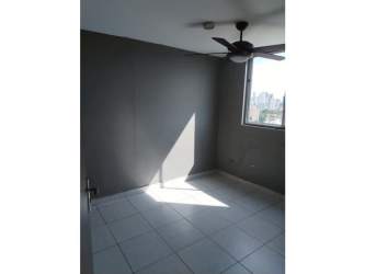 Bright bedroom with tile floor, ceiling fan, window Carrasquilla Panama