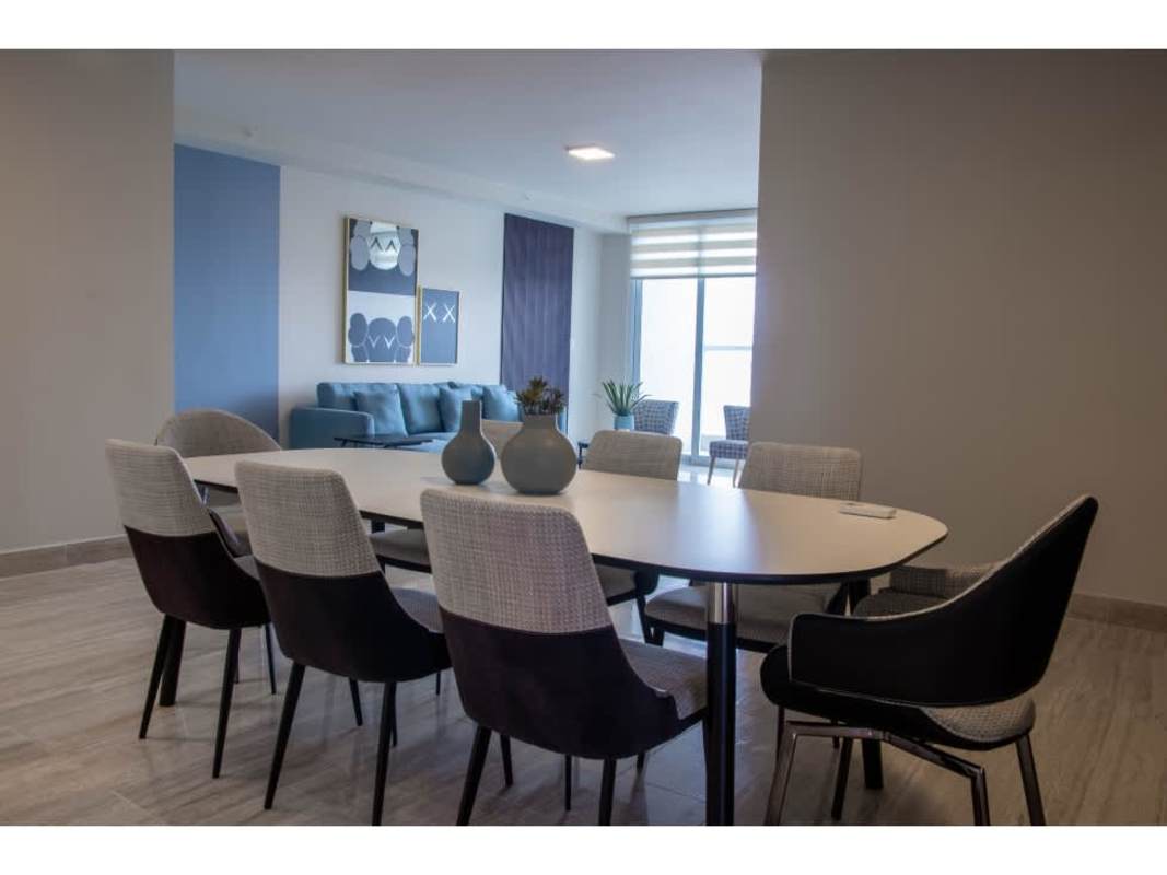 Furnished master bedroom with ocean view, ensuite bath PH Paramount Costa del Este Panama