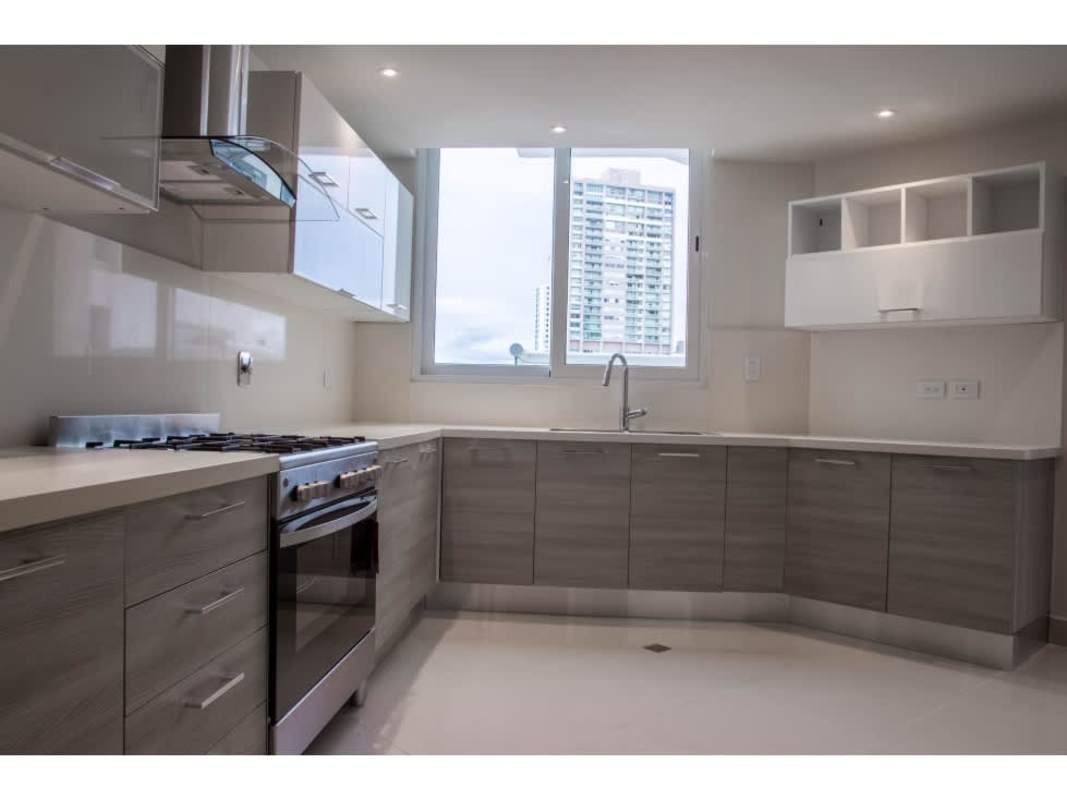 Contemporary fully equipped kitchen granite counters appliances PH Paramount Costa del Este Panama
