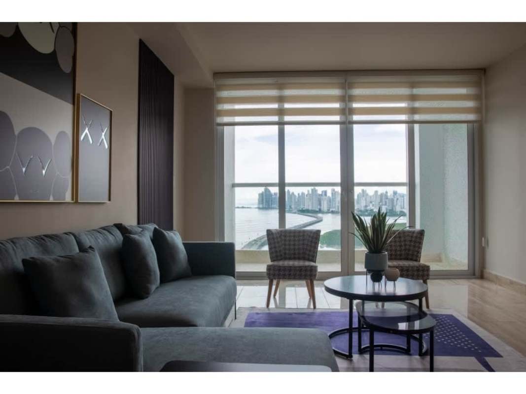 Furnished second bedroom with ensuite bathroom, closet, panoramic views PH Paramount Panama