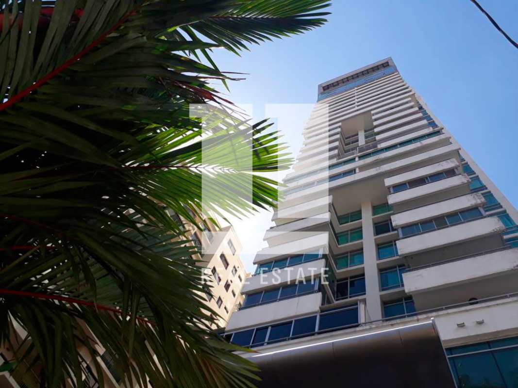 Spacious living room panoramic ocean city skyline view apartment Coco del Mar Panama for sale