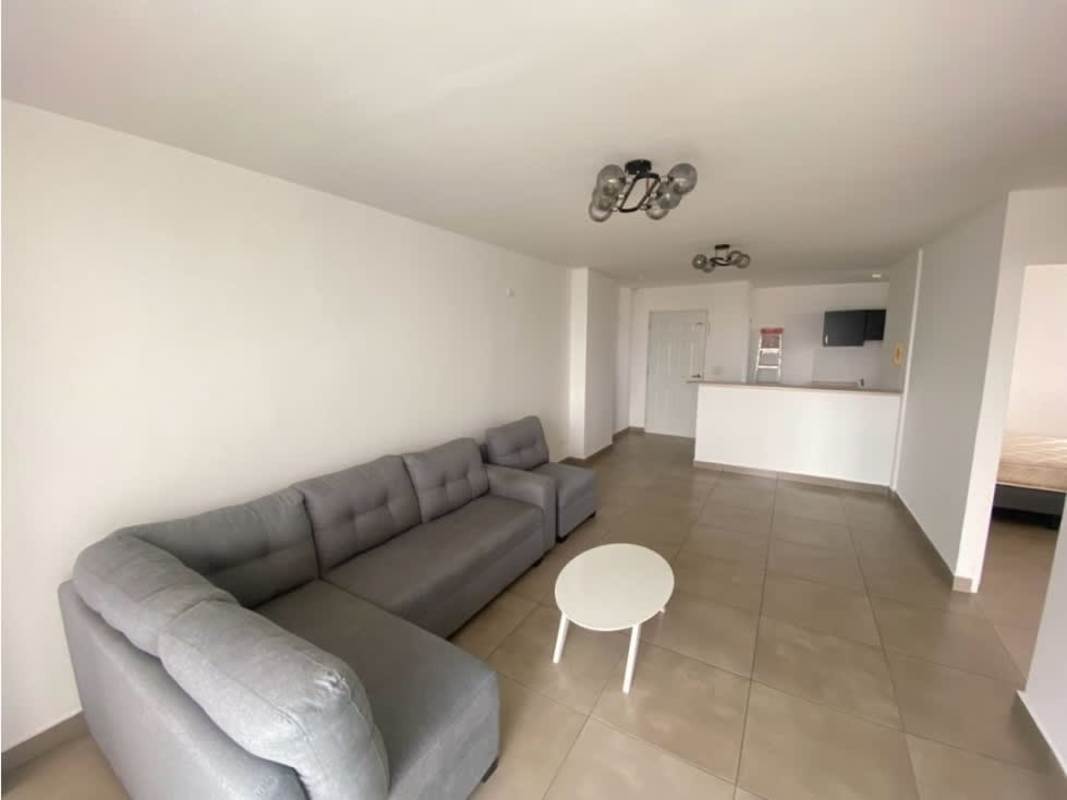 Balcony with glass railing and city skyline view from PH Metric Via Brasil Obarrio Panama City