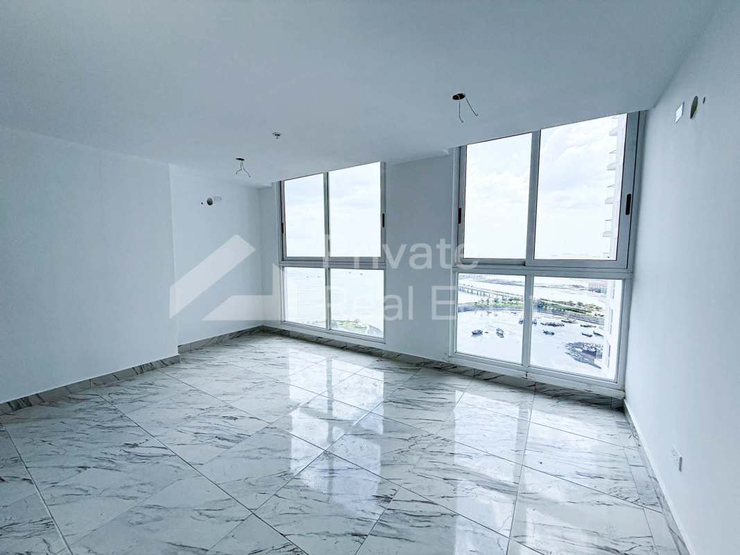 Spacious living room with panoramic ocean views in PH The Sands Panama City