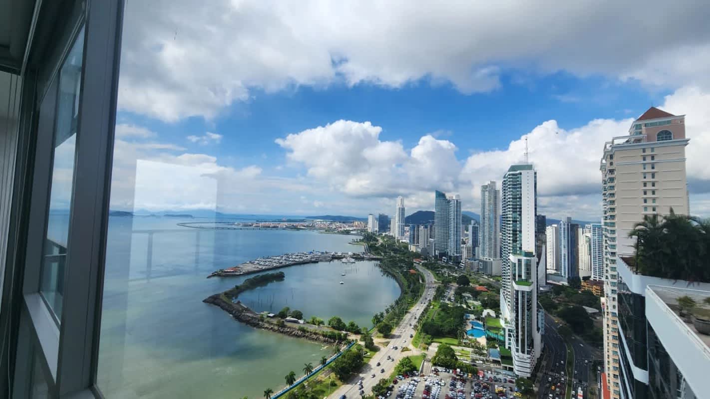 Skyline panorama of Avenida Balboa coastal towers and Cinta Costera PH Yoo Panama