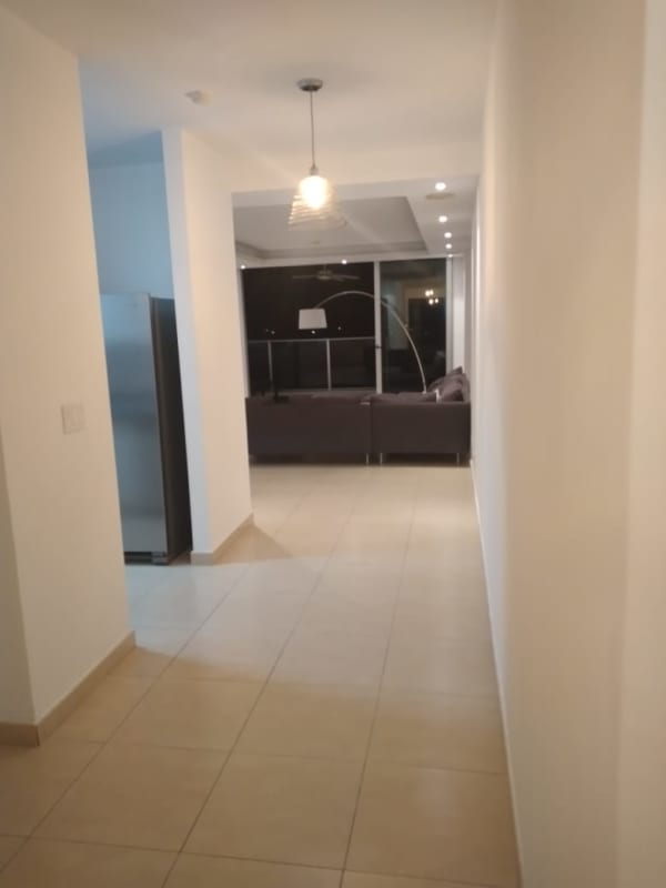 Modern open concept kitchen dining and living area with city views PH Water Avenida Balboa Panama