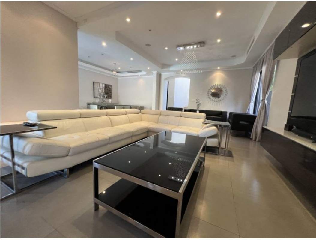 Luxury living dining open space marble floors Costa del Este Panama