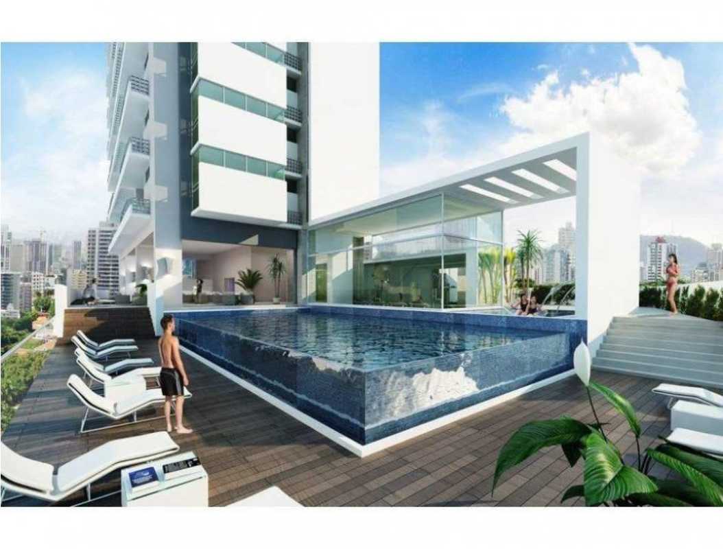 Infinity pool rooftop terrace with lounge deck and skyline views PH Panorama Coco del Mar Panama