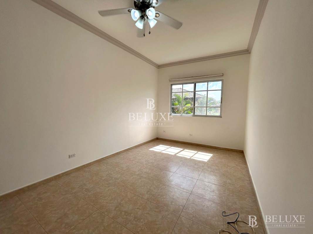 Spacious bedroom with large windows tiled floors rental in PH Palmera del Este Panama
