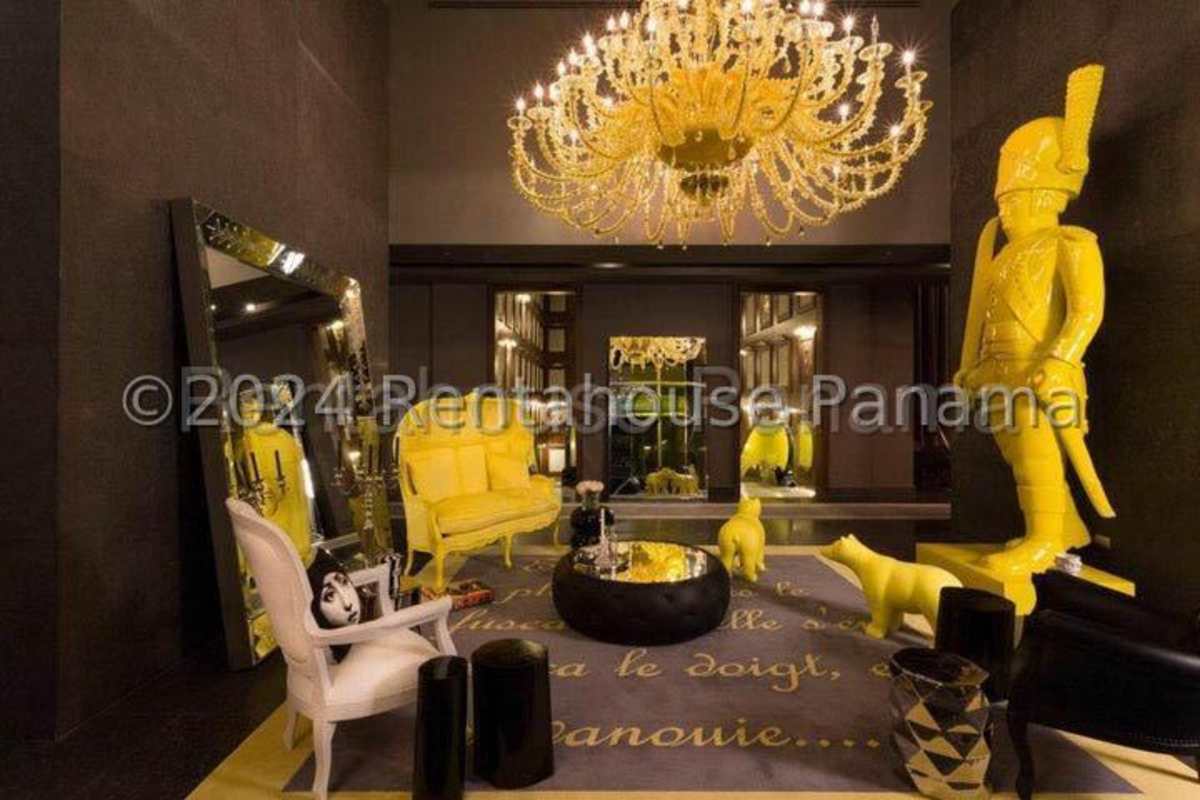 Unique lounge with eclectic designer furniture in Yoo Panama tower